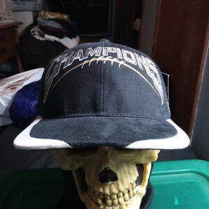 NWT Deadstock Sports Specialties Football Champions Blank Snap Hat Cap